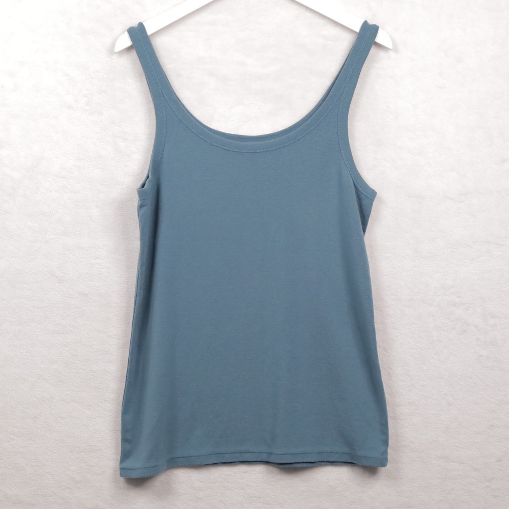 PERUVIAN CONNECTION Pima Cotton Modal Tank Top Scoop Neck Blue Sz XL